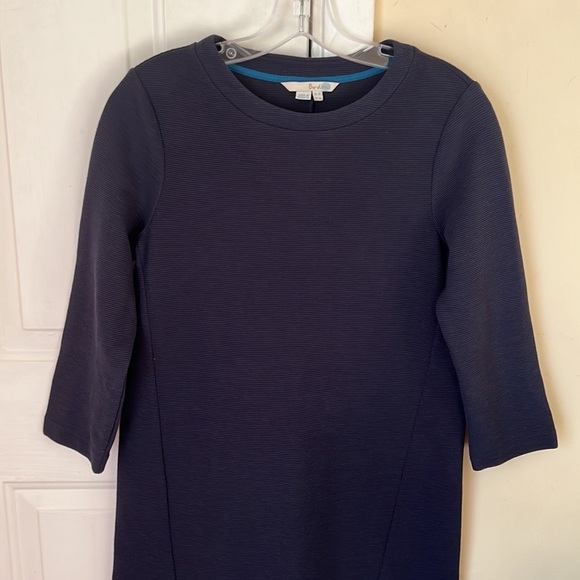 Boden Navy Blue Crew Neck Long Sleeves Knit Stretch Dress Size 4L - Picture 4 of 8